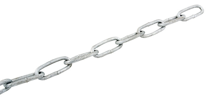 Galvaniseret kæde langleddet Ø4 mm x 5 meter